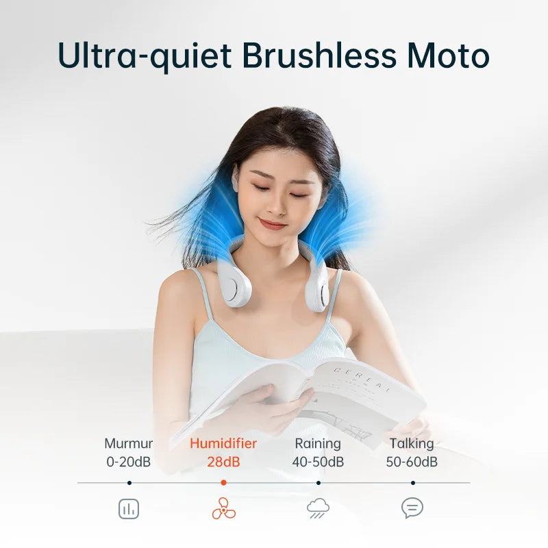 Portable Bladeless Neck Fan — 4000mAh Rechargeable Hands-Free Personal Cooling Fan — view 4 of personal fans