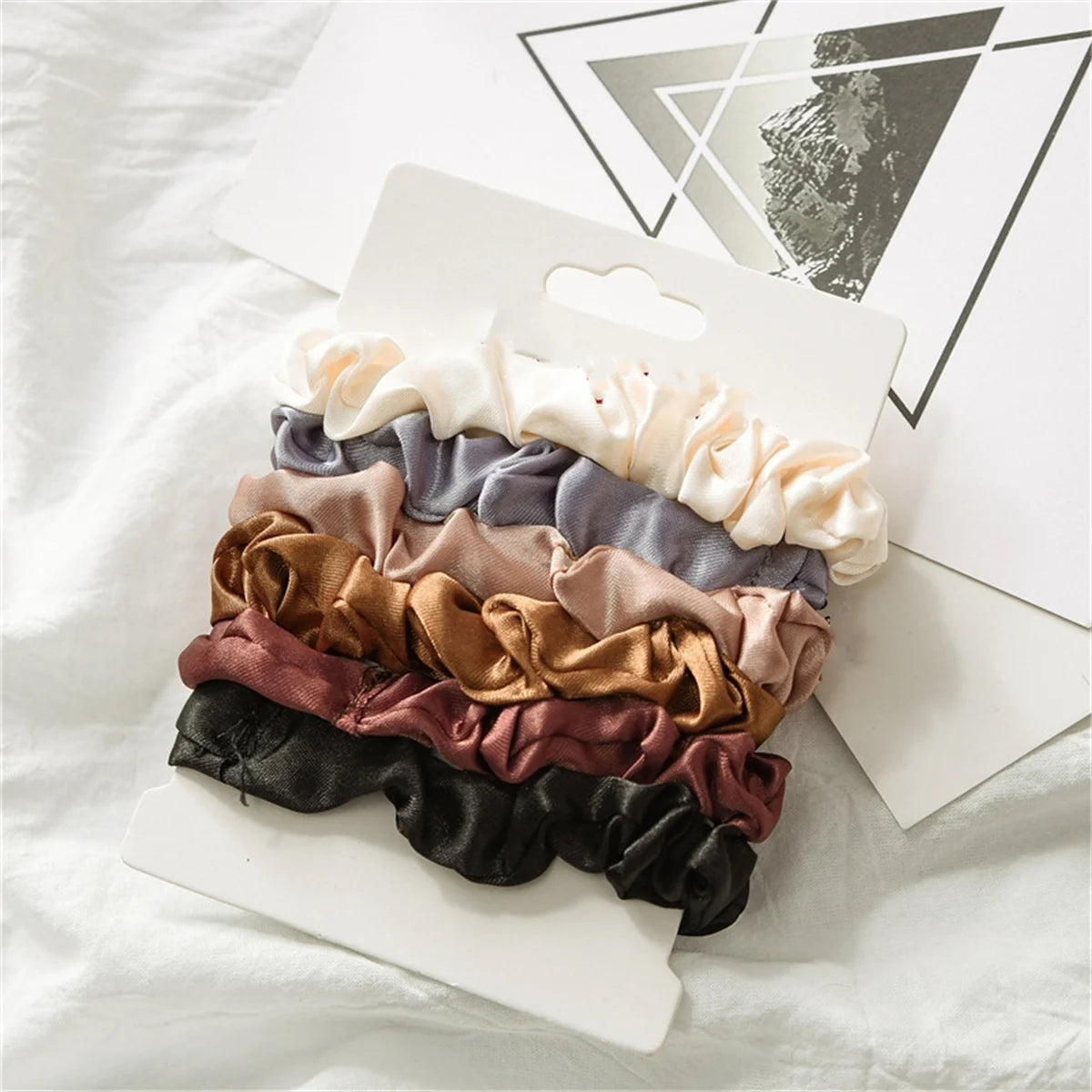 Women's Satin Hair Scrunchies — No-Crease Soft Silk-Feel Hair Ties (6-Pack) — view 2 of hair accessories