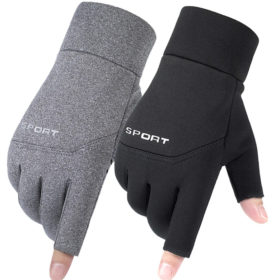 Winter Fishing Gloves Cycling Warm — Anti-Slip Two-Finger Touchscreen Outdoor Angling Gloves — view 5 of gloves