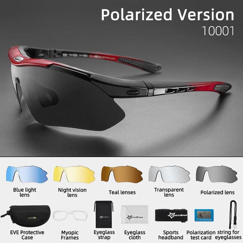 Polarized Sport Cycling Sunglasses — Men's UV400 MTB & Road Bike Glasses — view 10 of sunglasses