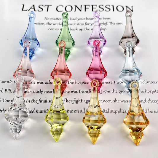 Home Decor Acrylic Pointed Drop Chandelier Beads — 20 Pcs Colorful DIY Pendants for Weddings & Parties — view 1 of home decor