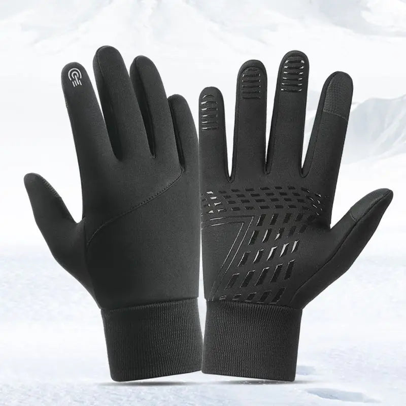 Cycling Gloves Autumn Winter Camping — Velvet Water-Repellent Touchscreen Anti-Slip Riding Gloves — view 1 of gloves