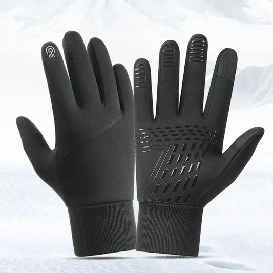 Cycling Gloves Autumn Winter Camping — Velvet Water-Repellent Touchscreen Anti-Slip Riding Gloves — view 1 of gloves