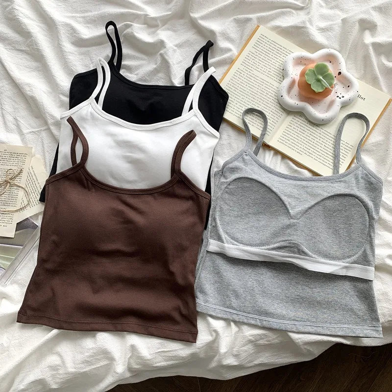 Built-In Bra Camisole — Spaghetti-Strap Slim-Fit Tank with Chest Pad for Women — view 3 of tanks & camisoles