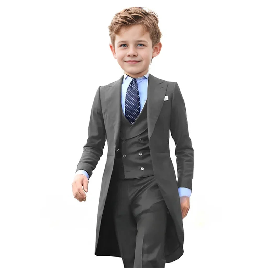 Formal Set For child Jacket For Boy Blazer Tuxedo  Suits For Boys 3 Piece Party  Costume Wedding Dress  Piano Performance