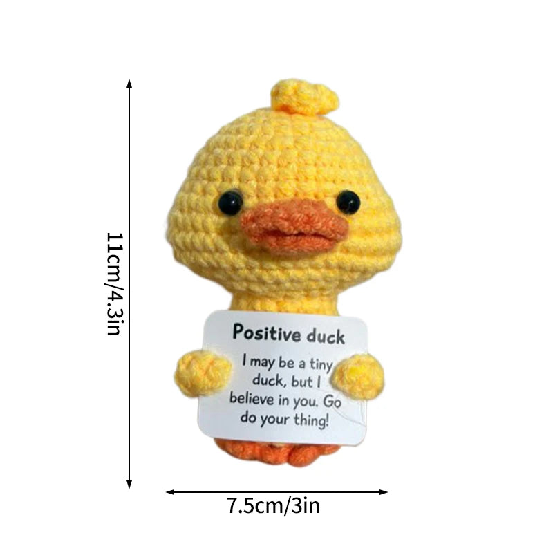 Home Decor Hand-Woven Crochet Ornament — Funny Vegetable Animal Doll with Hugging Card, Positive Energy Desk Accent & Gift
