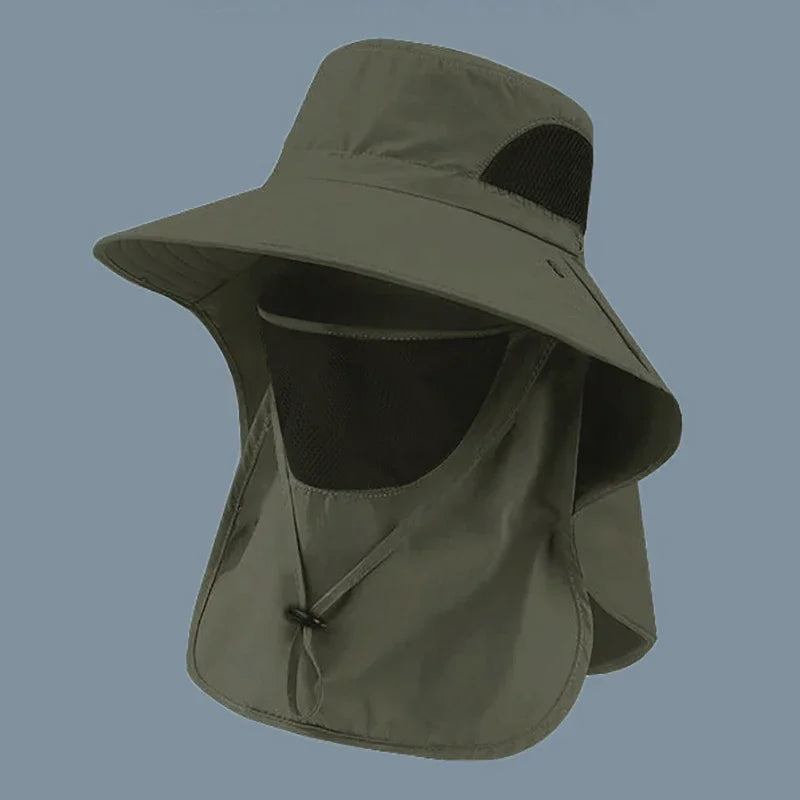 Summer Sun Hats UV Protection Outdoor Hunting Fishing Cap For Men Women Hiking Camping Visor Bucket Hat Neck Flap Fisherman Hat — view 11 of product