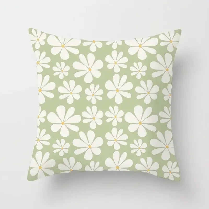 Fresh Green Geometric Cushion Cover &mdash; Polyester Pillowcase for Living Room &amp; Bedroom — view 5 of cushion covers & pillow cases