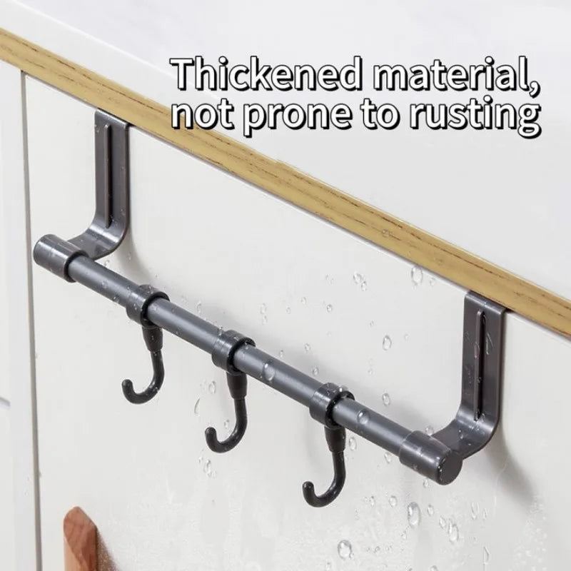 Stainless Steel Cabinet-Door Towel Bar — Kitchen & Bathroom Hanging Wipe Rack — view 4 of kitchen gadgets