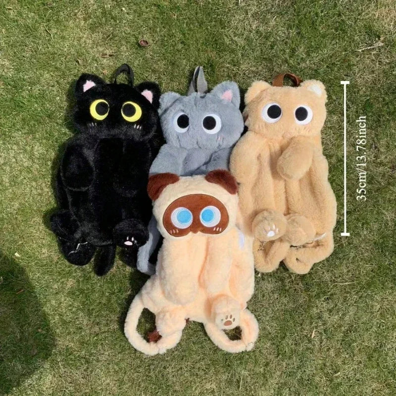 Black Cat Plush Kawaii Backpack - Kitten Doll Crossbody Bag for Kids & Tweens — view 4 of backpacks