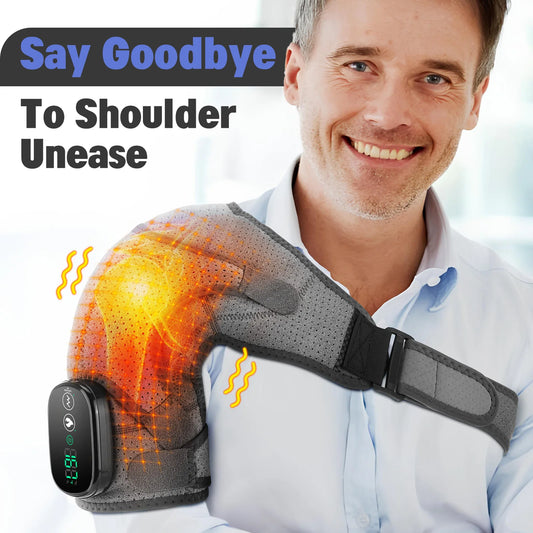 Electric Shoulder Heating Pad — 3-Speed Vibration Muscle Relax Brace — view 1 of recovery & massage