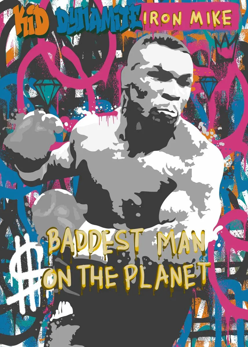 Home Decor Mike Tyson Boxing Graffiti Poster — Pop Canvas Wall Art, Boxer Legend Motivation — view 14 of home decor