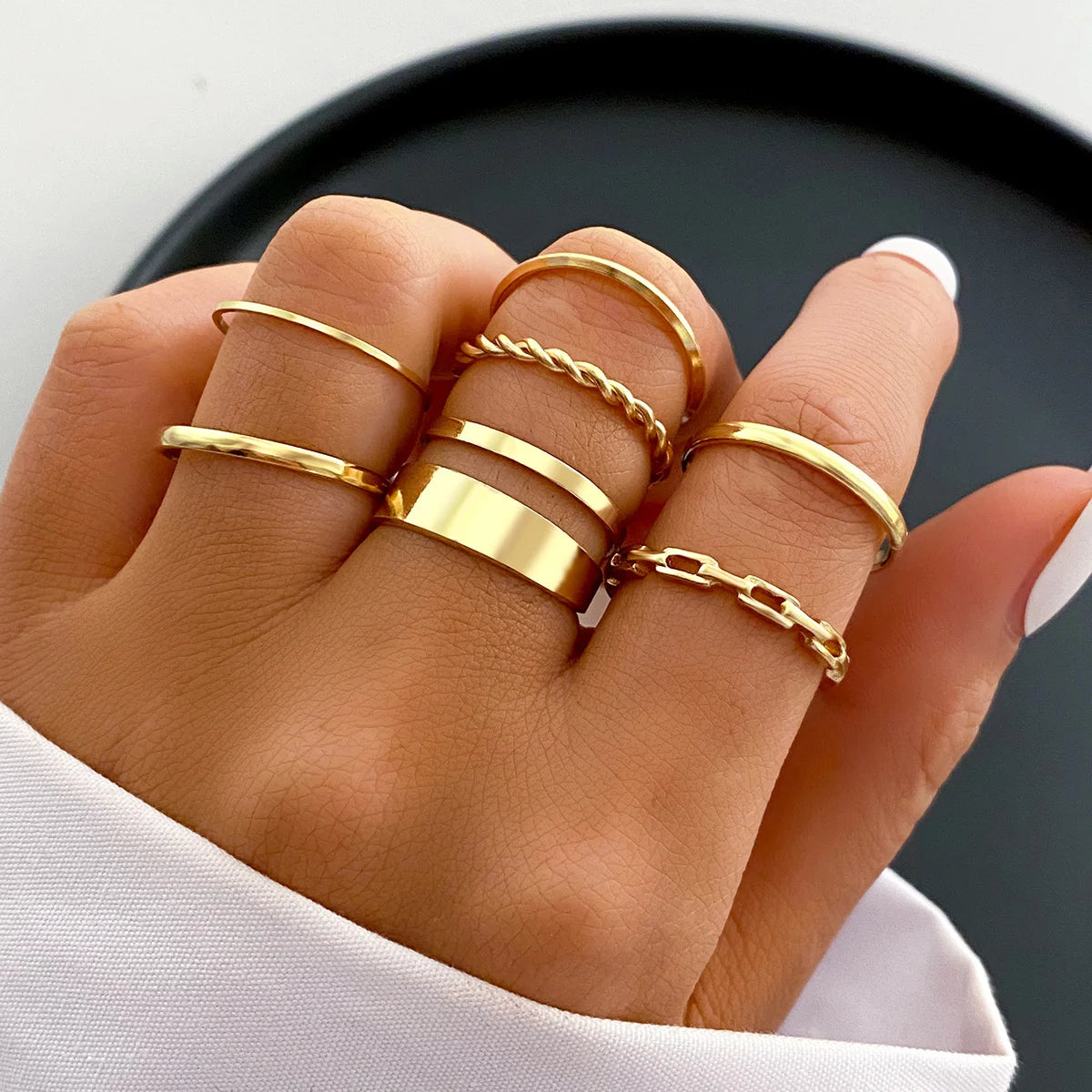 Women's 58PCS Vintage Ring Set — Heart Snake Butterfly Gold Plated Jewelry Gift — view 11 of jewelry