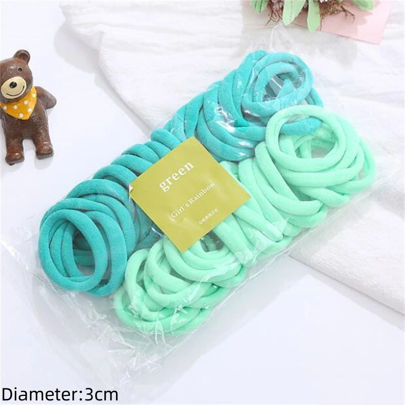 Black Elastic Hair Tie Set - 50pc No-Damage Hair Bands for Women