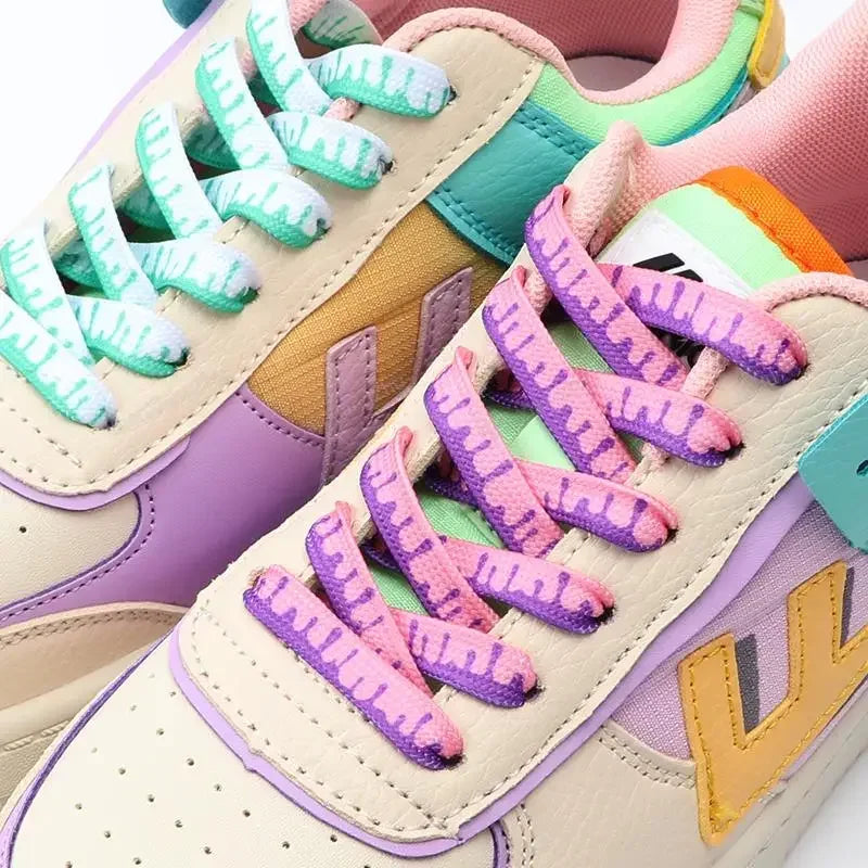 Rainbow Ice-Cream Shoelaces — Elastic No-Tie Sneaker Laces — view 3 of shoe accessories