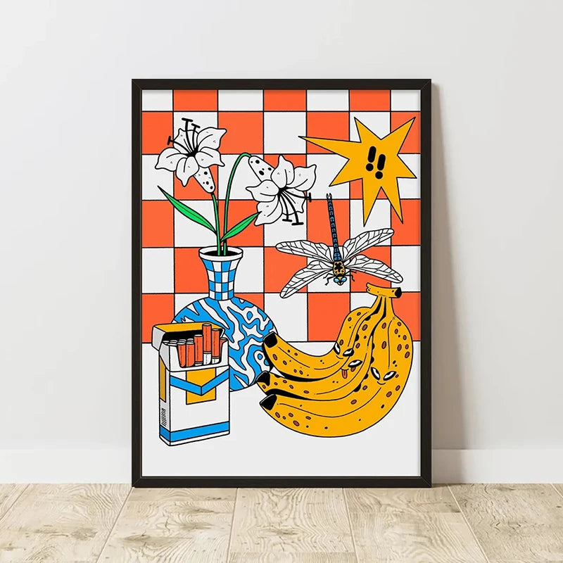 Classic Retro Abstract Art Canvas Poster &mdash; Frameless Print for Home &amp; Room Wall Decor