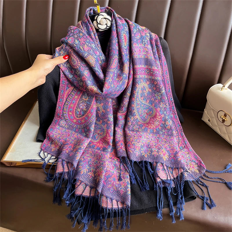 Pashmina Scarf in 58 Signature Shades — Cashmere-Feel Women's Tassel Shawl Wrap Color Stack — view 16 of scarves & wraps