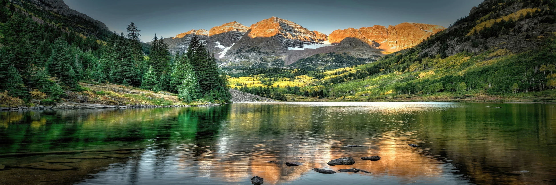 Lake Forest Mountain Landscape Canvas Poster &mdash; Scenery Wall Art for Living Room &amp; Bedroom — view 17 of wall art & prints