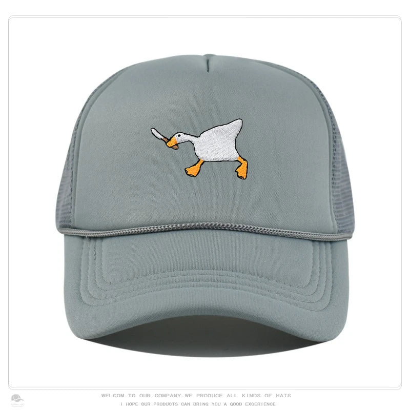 Embroidered Goose Baseball Cap — Quirky City-Style Streetwear Duckbill Casual Fashion Hat — view 10 of hats & caps