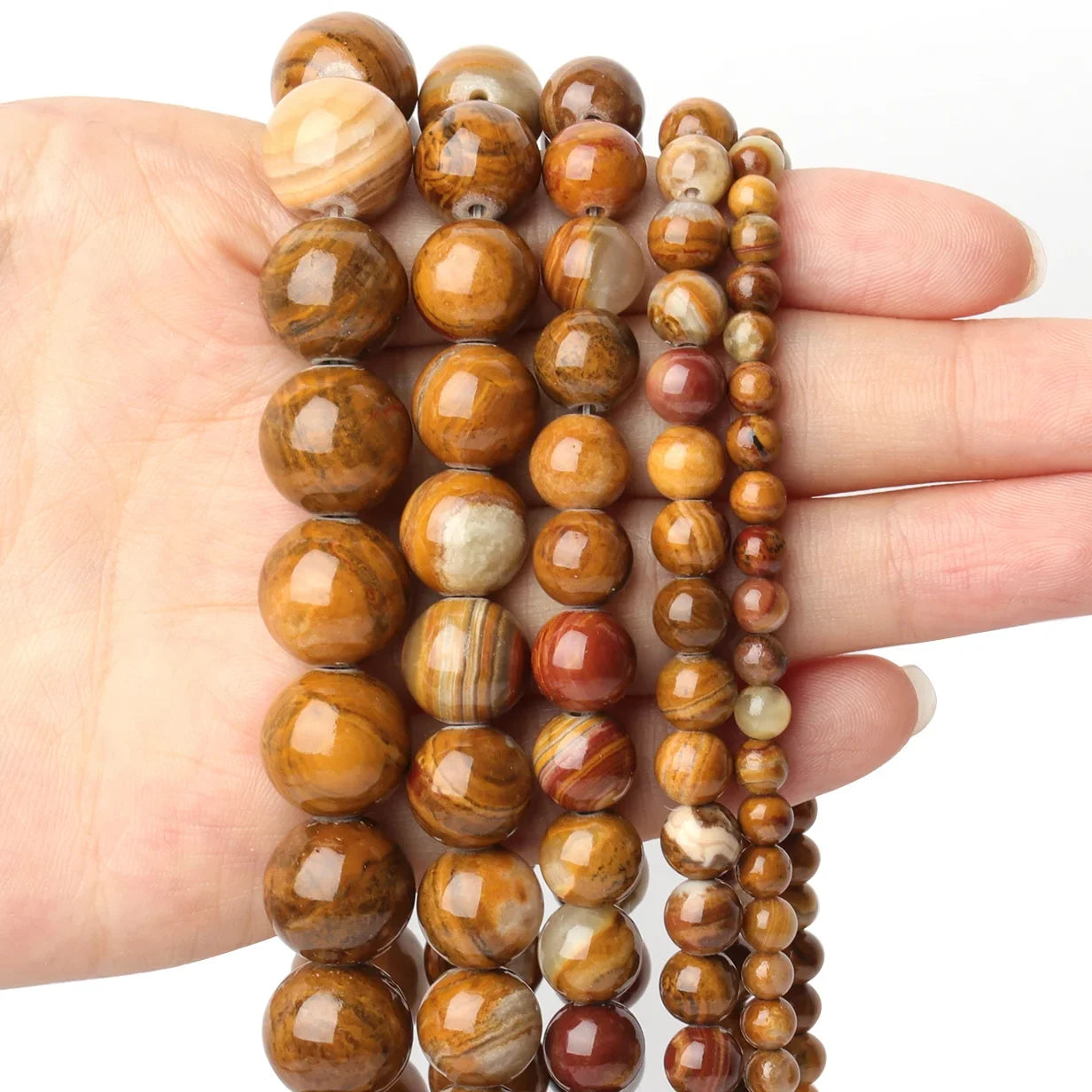 Pearl & Yooperlite Fire Sodalite Beads 15" — 8mm Glow Stone Strand for DIY Jewelry