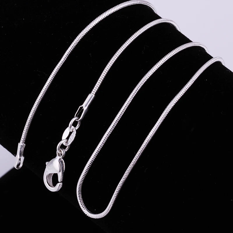 Unisex 925 Sterling Silver Snake Chain Necklace — 1-3mm Solid Fashion Jewelry
