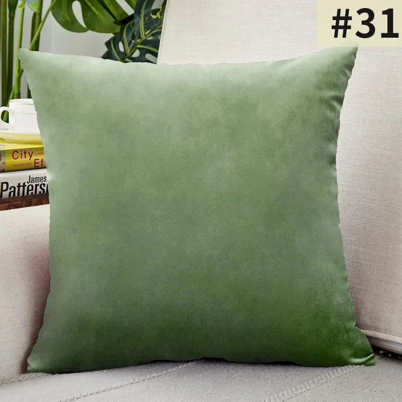 Green Velvet Cushion Cover &mdash; 18&times;18 in Nordic Decorative Pillowcase for Living Room Sofa — view 10 of cushion covers & pillow cases