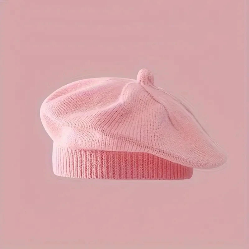 Flower Baby Beret Hat - Knitted Painter Cap for Infant Girls, Cute Toddler Princess Beret — view 18 of baby hats