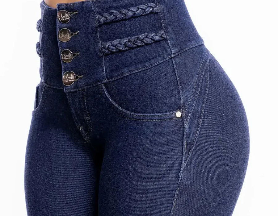 Bold Skinny Jeans Women High Waist Peach Hip Elastic Denim Pants Women's Beautiful Design 2024 — view 1 of women's clothing