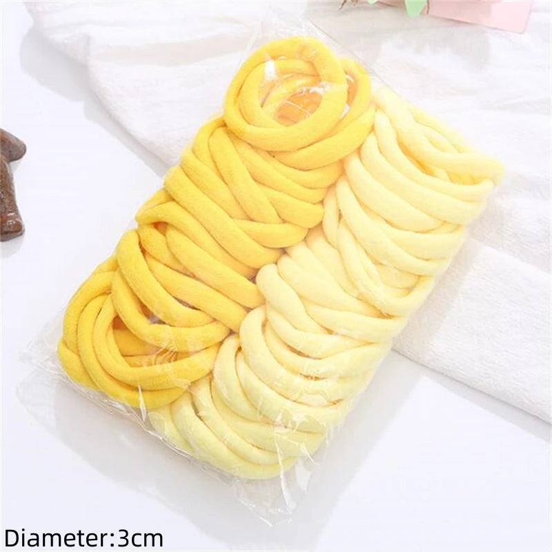 Black Elastic Hair Tie Set - 50pc No-Damage Hair Bands for Women