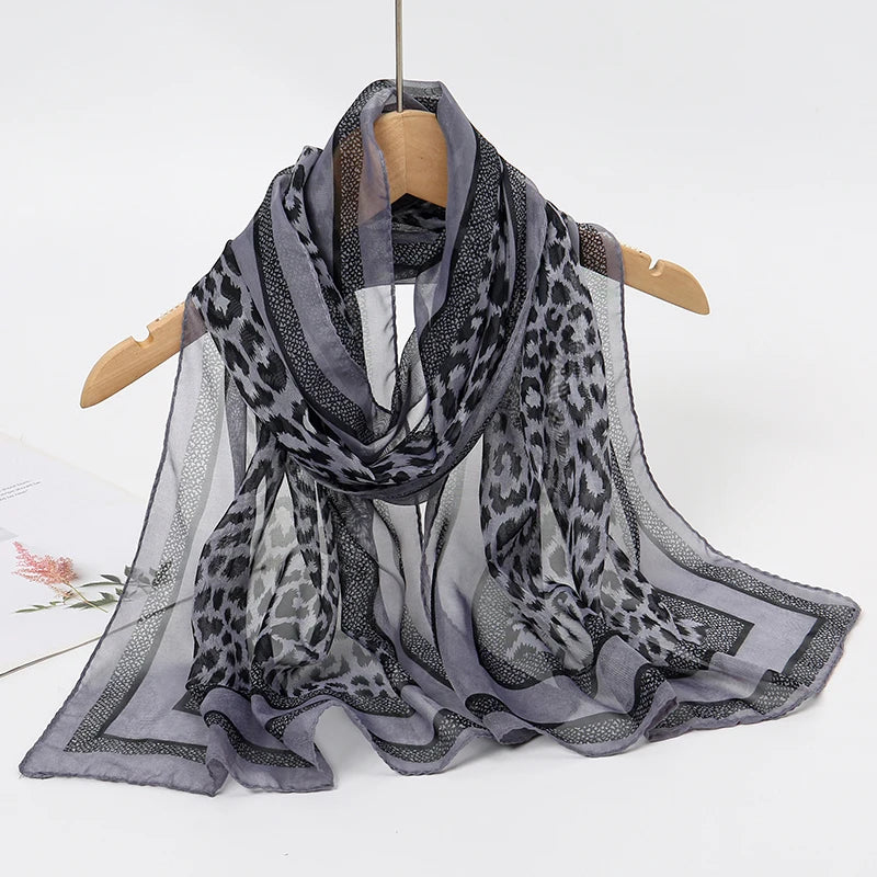 Printed Chiffon Scarf — Lightweight Sun-Protection Beach Shawl Wrap
