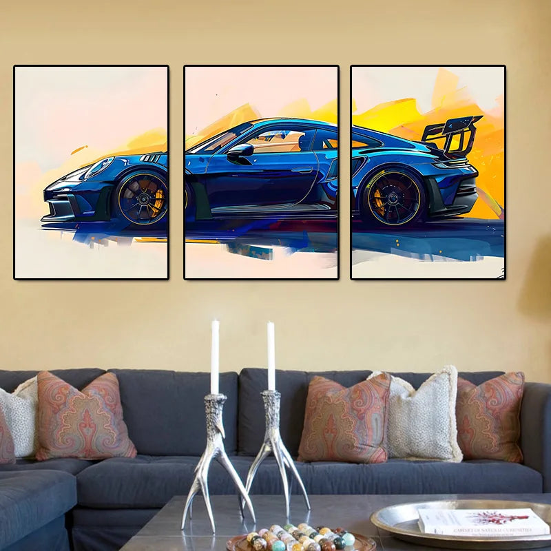 3-Piece Supercar Canvas Poster Set &mdash; Famous Sports Cars Wall Art for Boys&rsquo; Room &amp; Home — view 6 of wall art & prints
