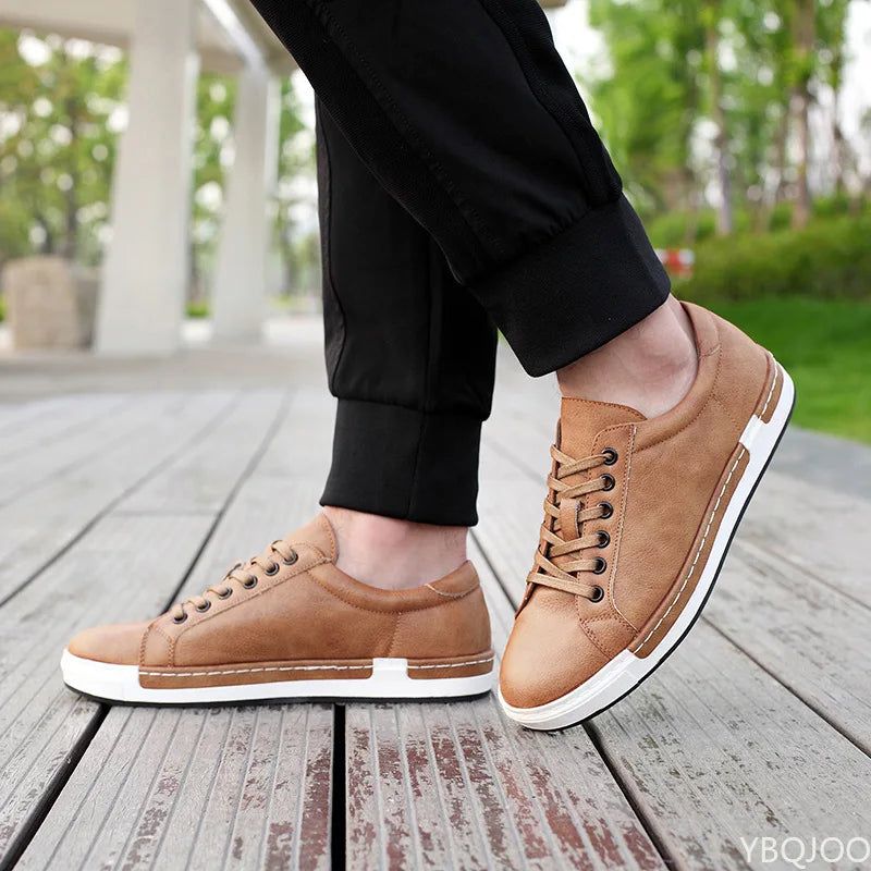 Men Leather Casual Shoes Men Sneakers 2022 Autumn Brand Mens