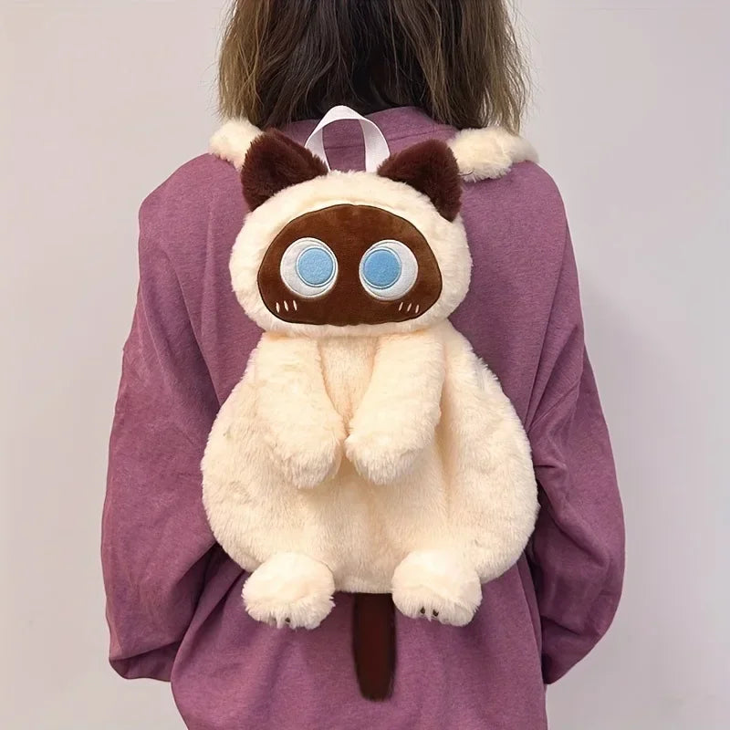 Black Cat Plush Kawaii Backpack - Kitten Doll Crossbody Bag for Kids & Tweens — view 2 of backpacks