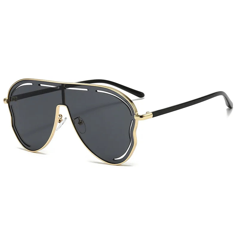Oversized Shield Sunglasses 2024 — Hollow One-Piece Big-Frame Luxury Special-Shaped Eyewear — view 10 of sunglasses