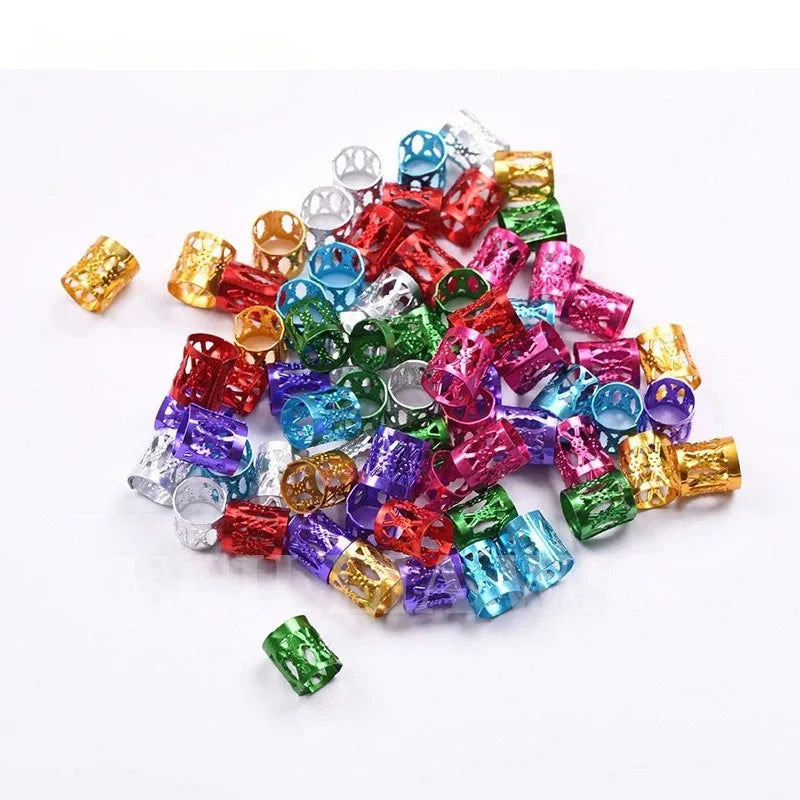 100pcs Dreadlock Hair Rings Adjustable Cuff Clip Hair Braids Loc Hair Jewelry for Braids Hairpin Girl Hair Accessorie Headwear