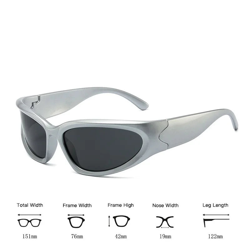 Y2K Wraparound Sunglasses — Unisex Punk Vintage UV400 Sun Glasses — view 6 of sunglasses