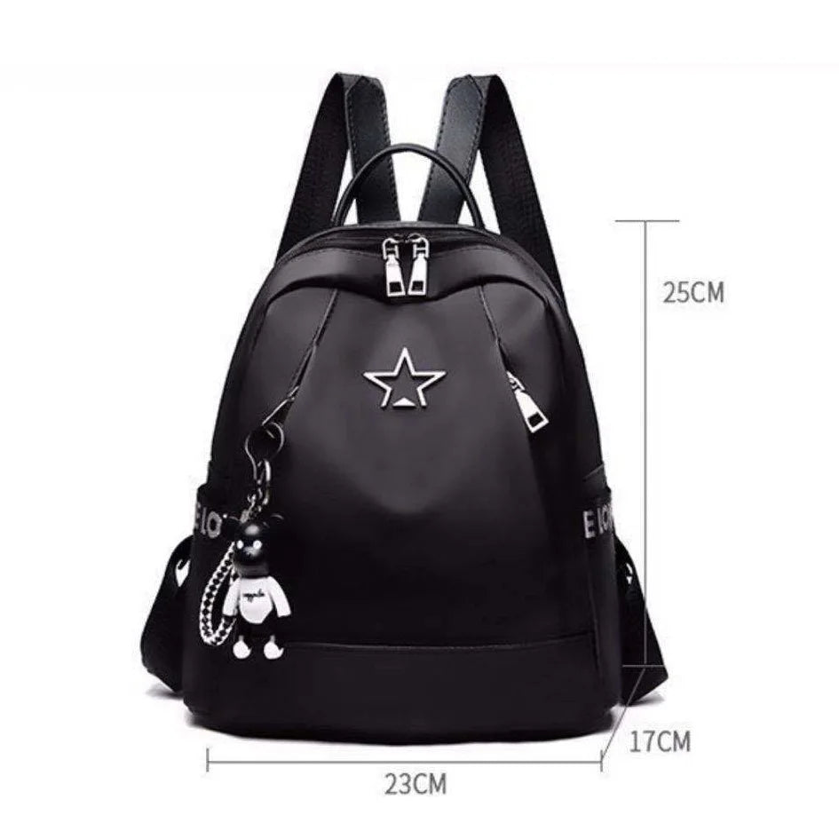 Oxford Canvas Star Print Backpack - Trendy Teen School Bookbag, Unisex College Daypack — view 5 of backpacks