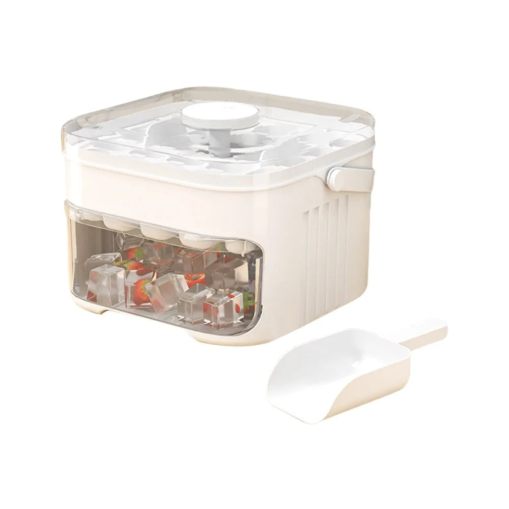 50-Cube Ice Maker with Easy Press Cap Double Layer Ice Cube Maker Refrigerator Household Ice Storage Ice Box — view 7 of product