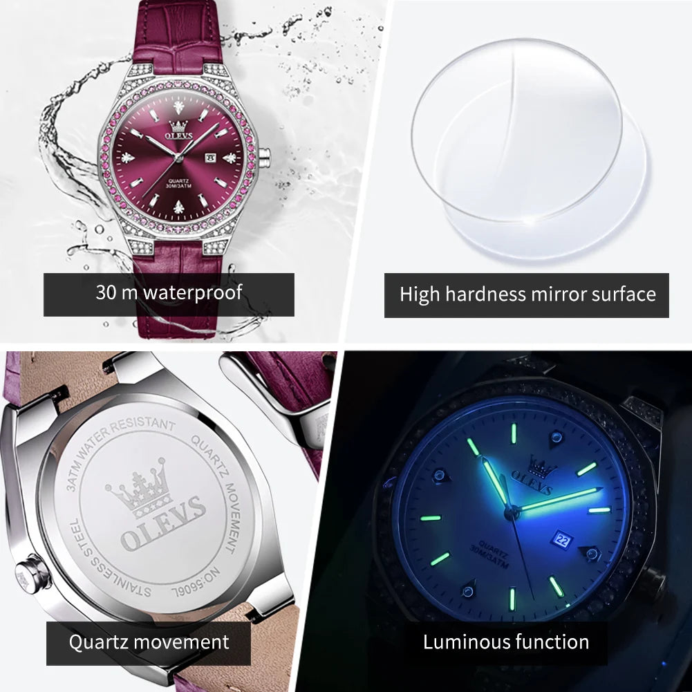 OLEVS Women's Diamond Watch — Original Luxury Quartz Wristwatch — view 2 of watches