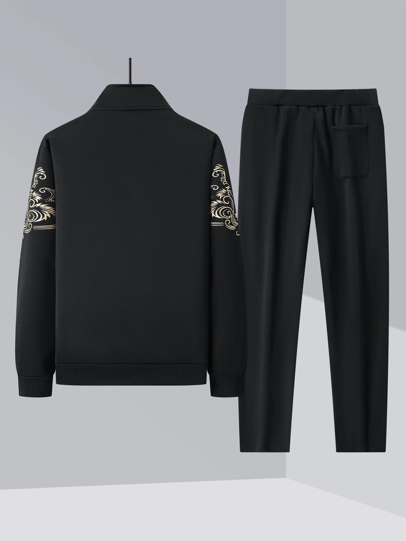 Men&rsquo;s Embroidered Stand-Collar Sports Suit &mdash; Cardigan Jacket + Straight-Leg Pants 2-Piece — view 2 of tracksuits