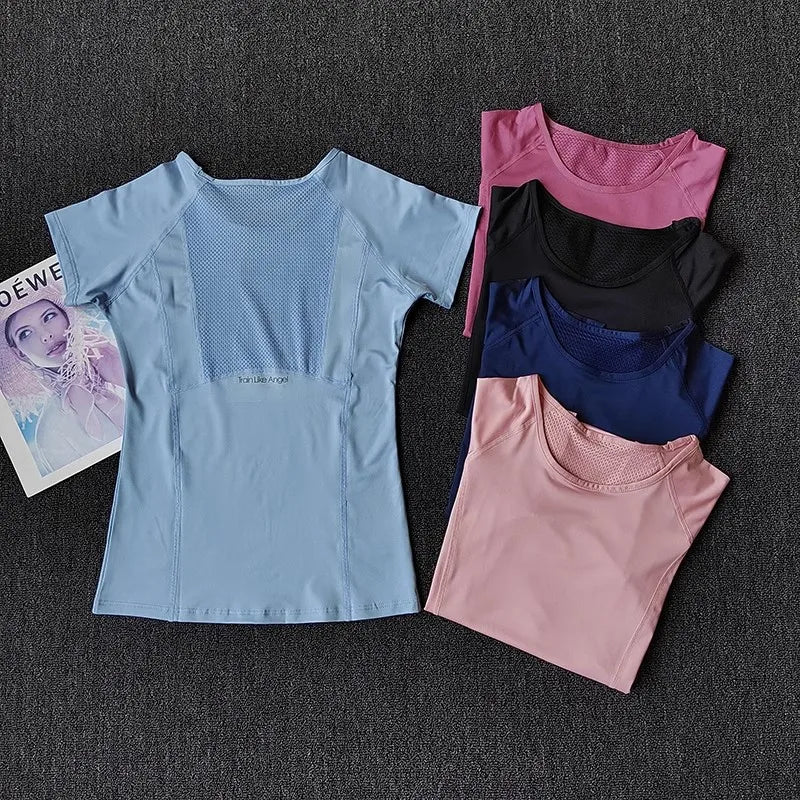 Women's Activewear Short-Sleeve Sports T-Shirt — Lightweight Quick-Dry Yoga Workout Top — view 3 of women's activewear
