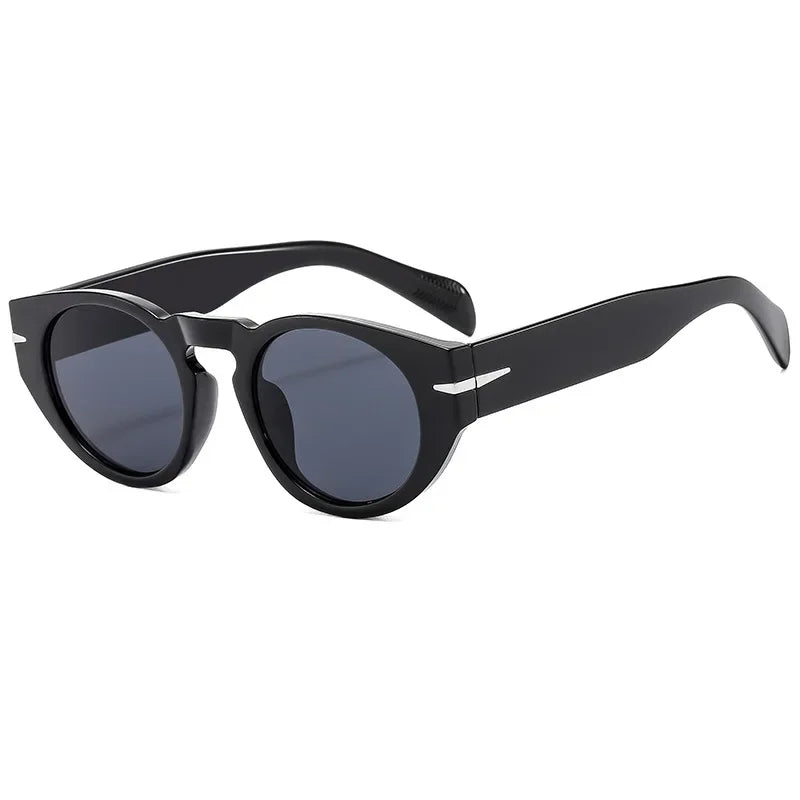 Round Sunglasses Classic Vintage — John-Lennon Retro Steampunk UV400 Oval Designer Shades — view 2 of sunglasses