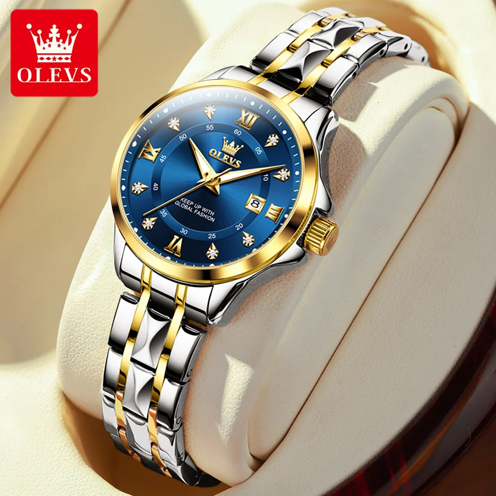 OLEVS Women's Gold Luxury Watch — Fashion Quartz Wristwatch — view 9 of watches
