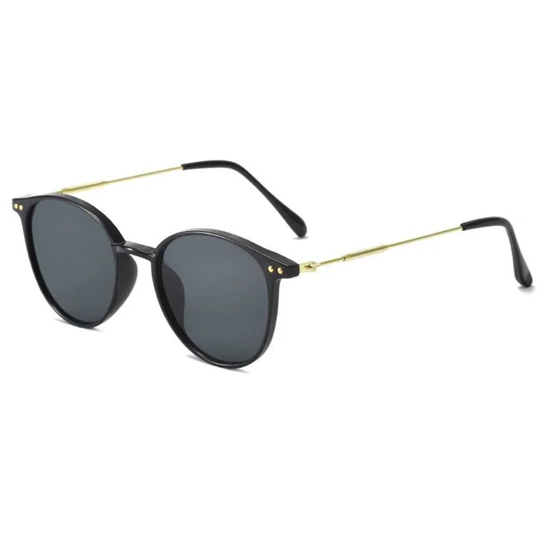 Round Vintage Sunglasses Retro Luxury — Boho Summer Women Designer Brand Oval UV Shades — view 8 of sunglasses