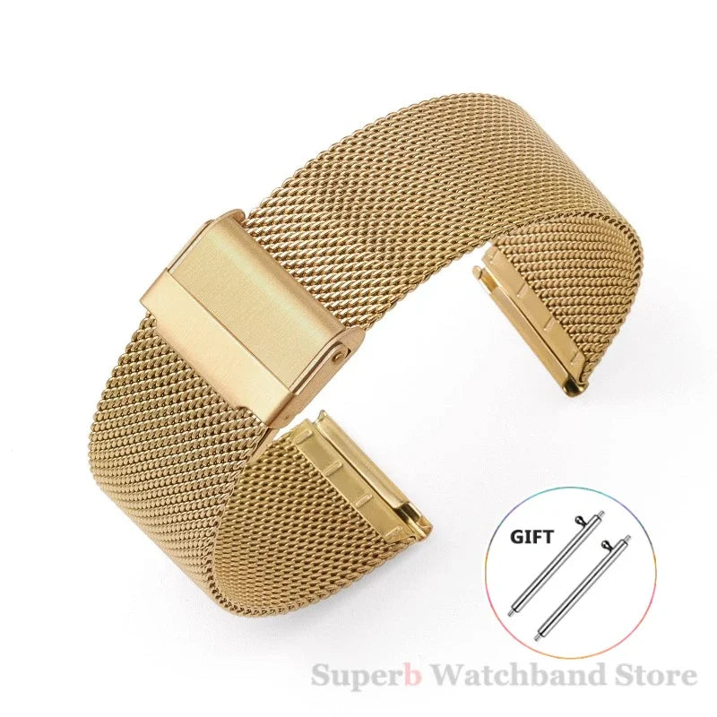 Milanese Universal Quick-Release Bracelet — 12/14/16/18/20/22mm Stainless Steel Watch Strap — view 7 of watch straps