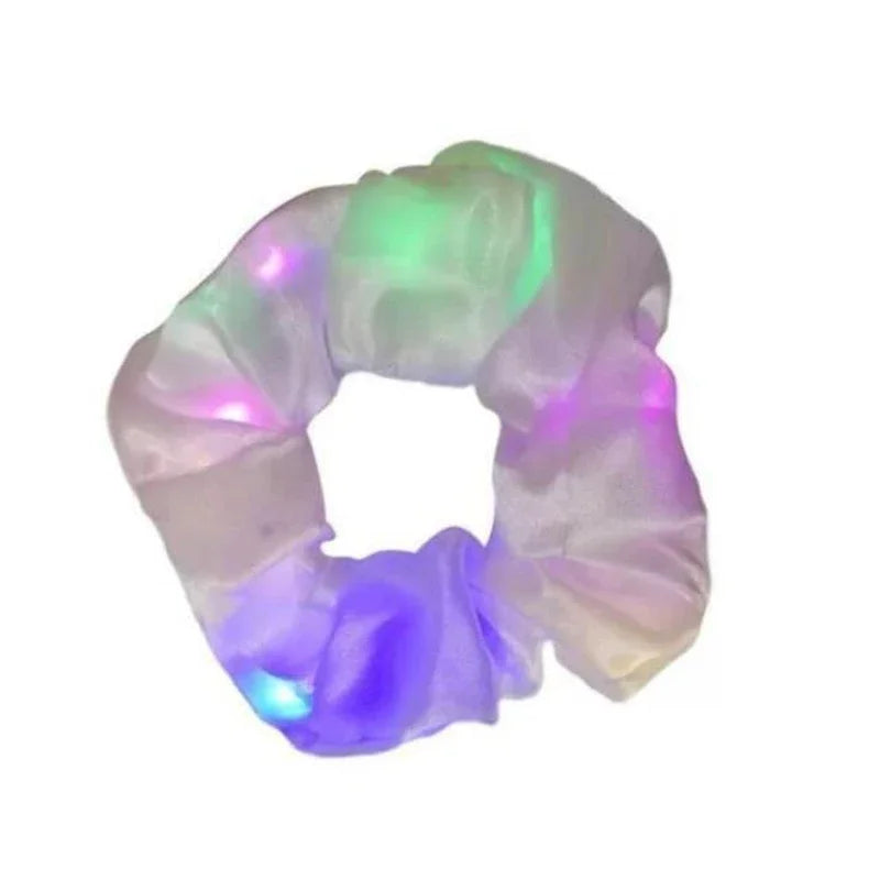 Fashion LED Luminous Hair Scrunchies Light Up Glowing Scrunchy Hair Band For Girls Flashing Hair Tie Hair Rope Hair Accessories — view 16 of product