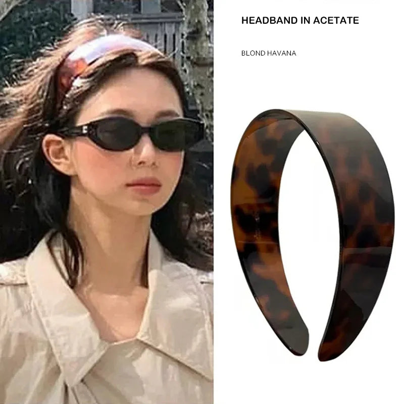 Fashion Acetate Headband  BLOND HAVANA Color Matching Hair Band Wide Headband Women Girls Hair Accessories — view 1 of product