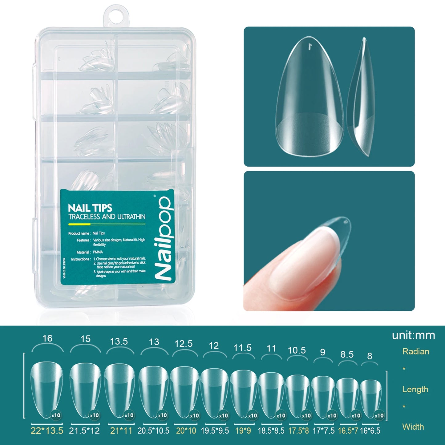 120PCS Soft Gel Nail Tips – Full-Cover Oval & Square DIY Extensions