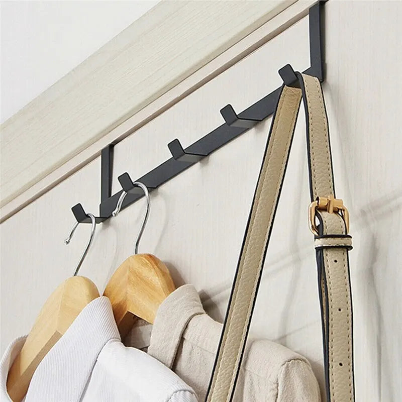 Storage Organizer 5-Hook Over-The-Door — Home Bathroom Coat Hat Towel Hanger Rack — view 2 of storage & organisation