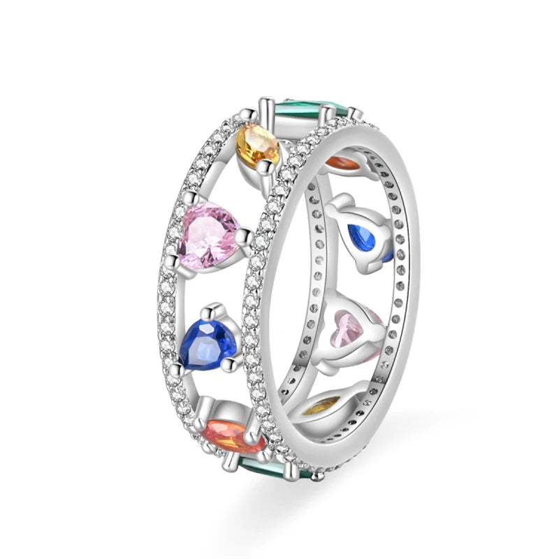 Women's 925 Sterling Silver Hollow Ring — Flower Butterfly Heart Sun Fashion Jewelry — view 7 of jewelry
